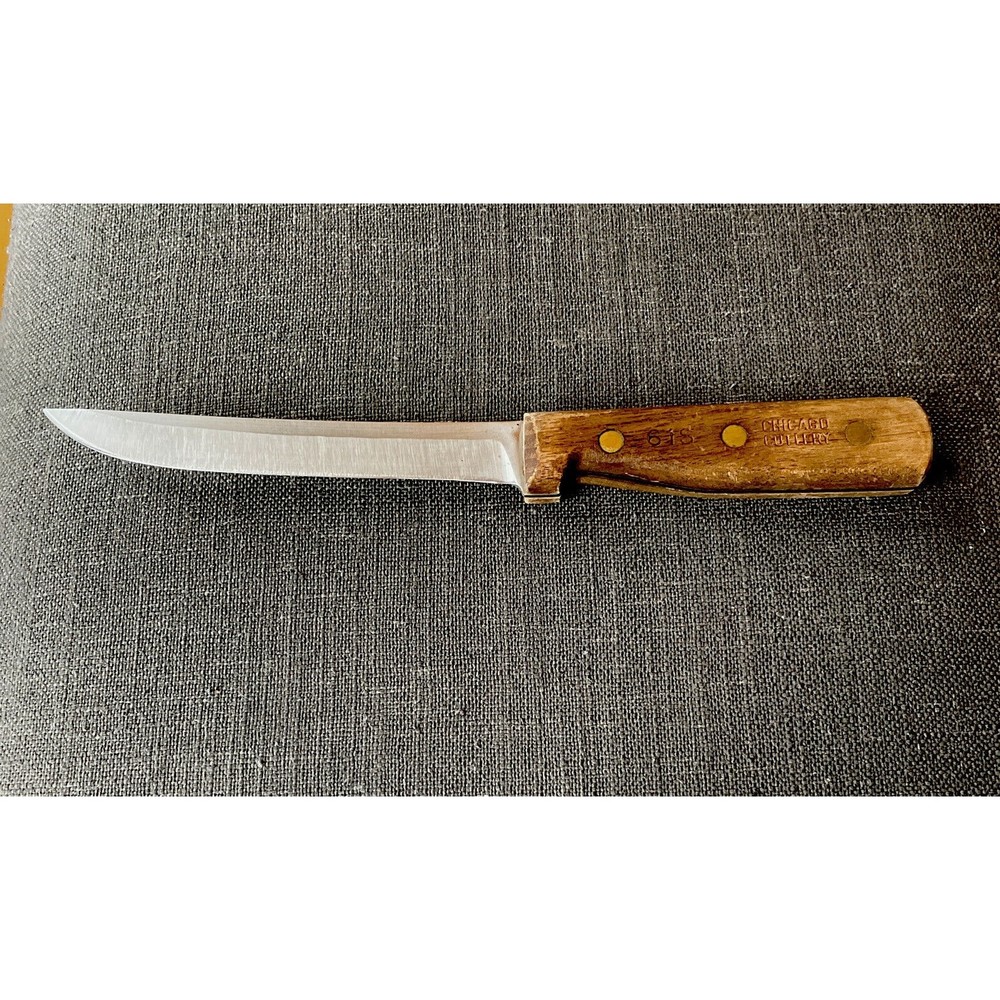 Vintage Chicago Cutlery 61S 6" Boning American Walnut Wood Handle Knife made USA